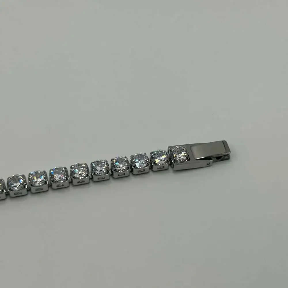 Moissanite Tennis Bracelet 5mm 8 Inch New VVS1 D Silver Waterproof Insane Shine